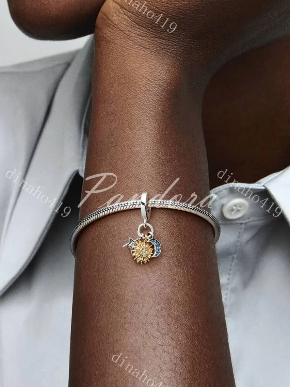 Pandora Two-tone Celestial Triple Dangle Charm